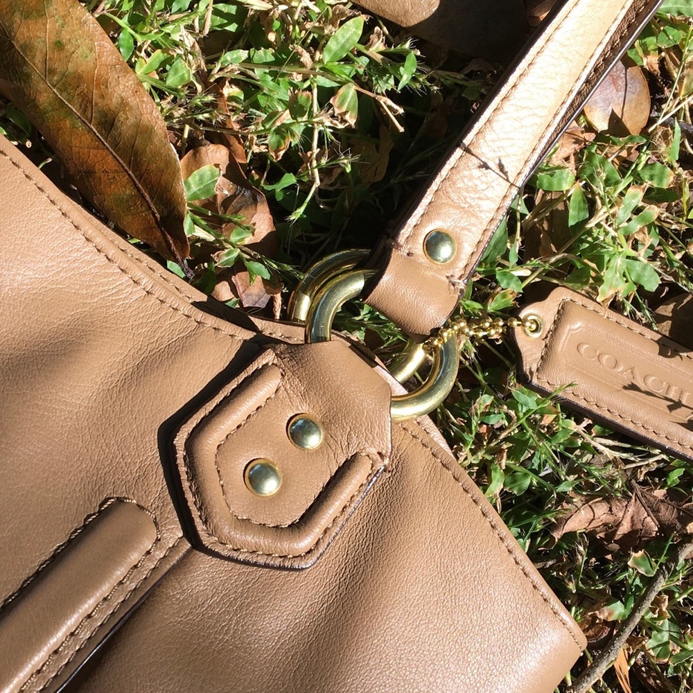 Coach Campbell Leather Camel Satchel - Picture 7 of 16